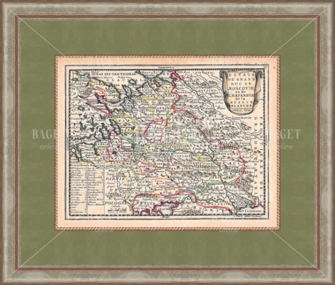 Антикварная карта Великого Московского Царства, 1719 год