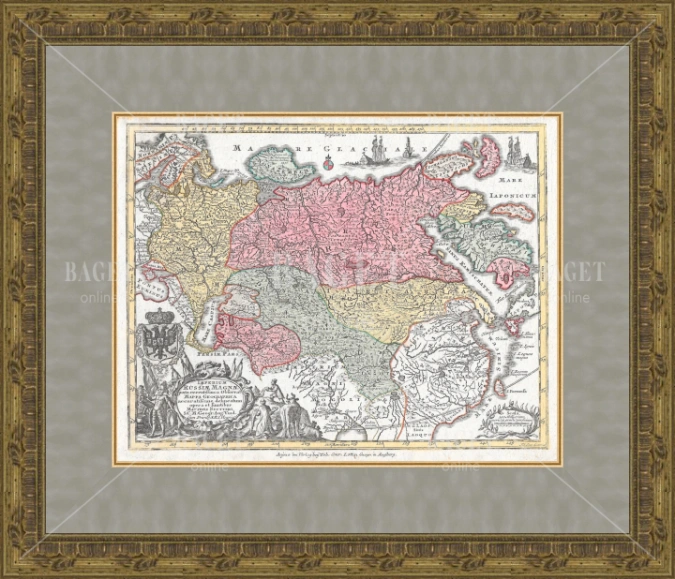 Антикварная карта «Imperium Russiae Magnae» — М. Зойтер, XVIII век