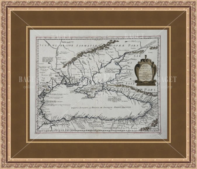 Антикварная карта Чёрного моря, 1697 год «Pontus Euxinus»