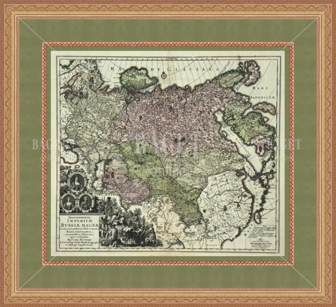 Карта Российской Империи. Матиас Сюттер, Аугсбург, 1739