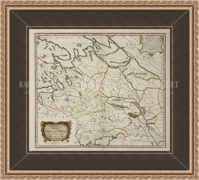 Антикварная карта «Sarmatia Utraque Europaea et Asiatica», 1741 гг