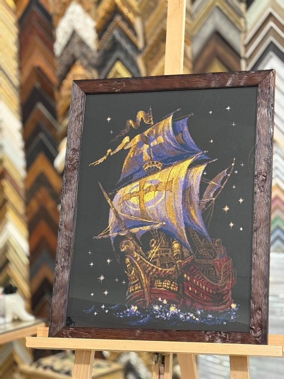 Оформление вышивок в багет